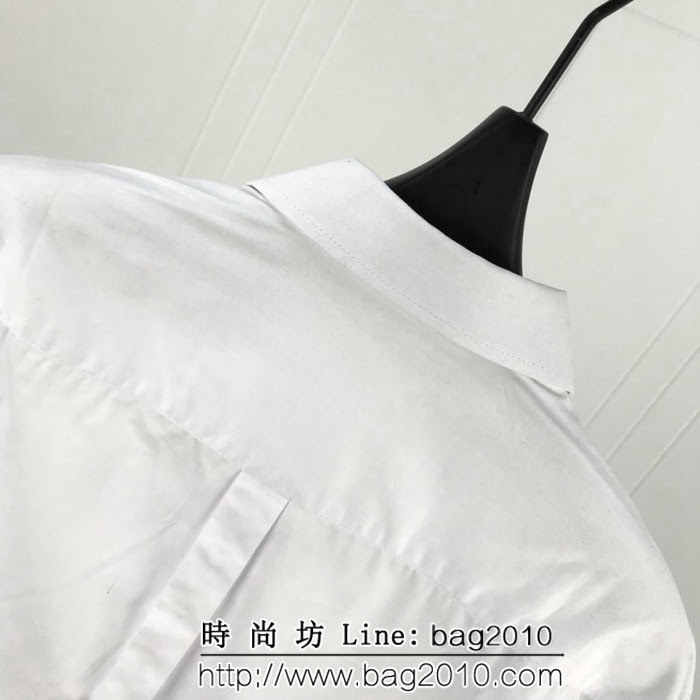 BALENCIAGA巴黎世家 18ss秋冬新款 胸前弧形字母印花logo 百搭襯衣 情侶款 ydi1446